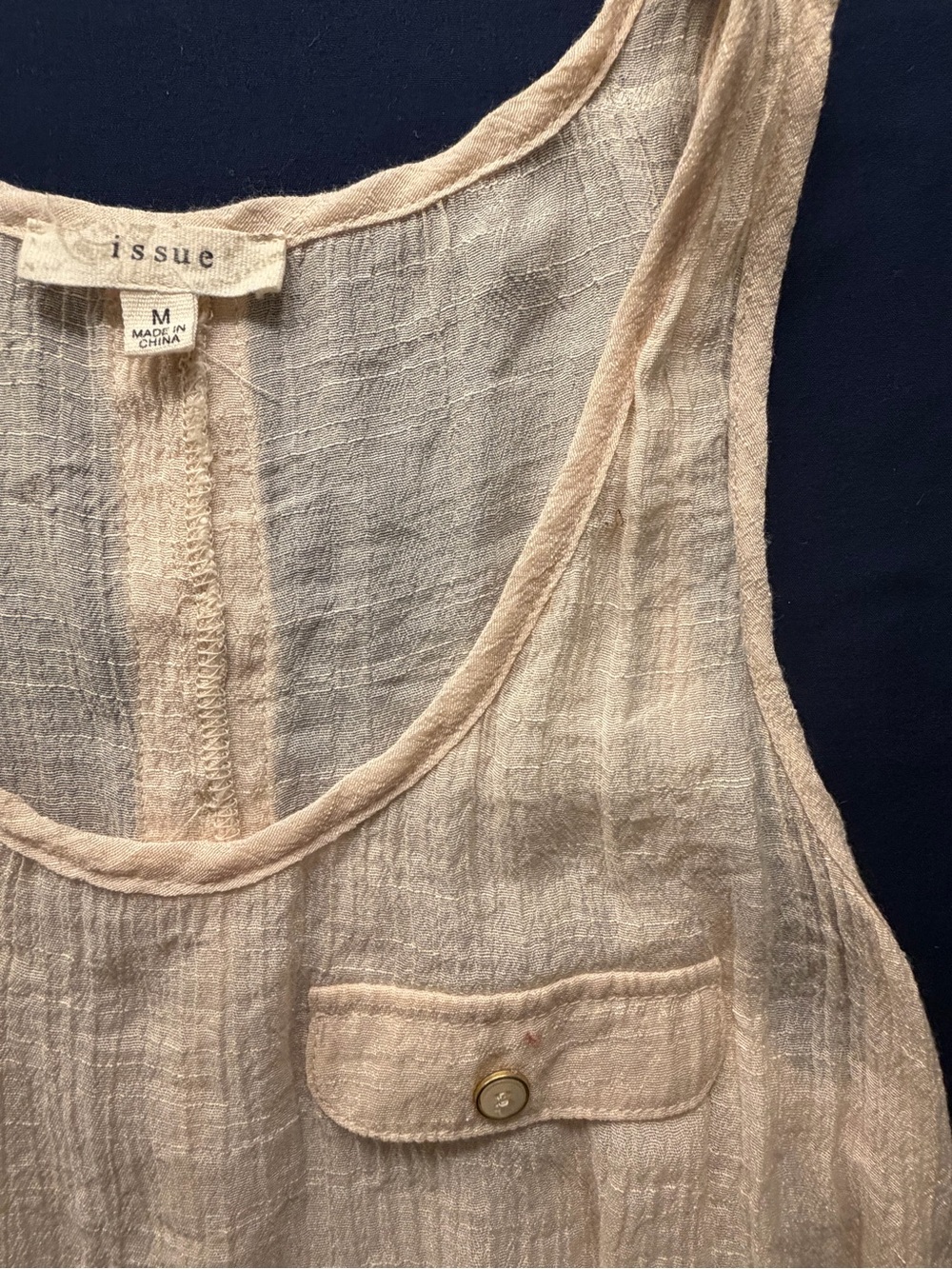 Contemporary Airy Cotton Gauze Tank Top Women’s Sz Med